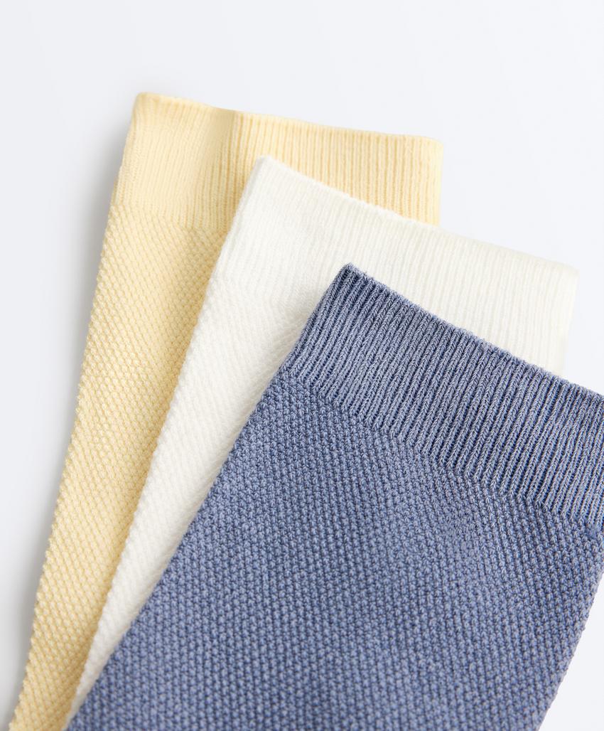 3 пары классических носков пике из смесового хлопка