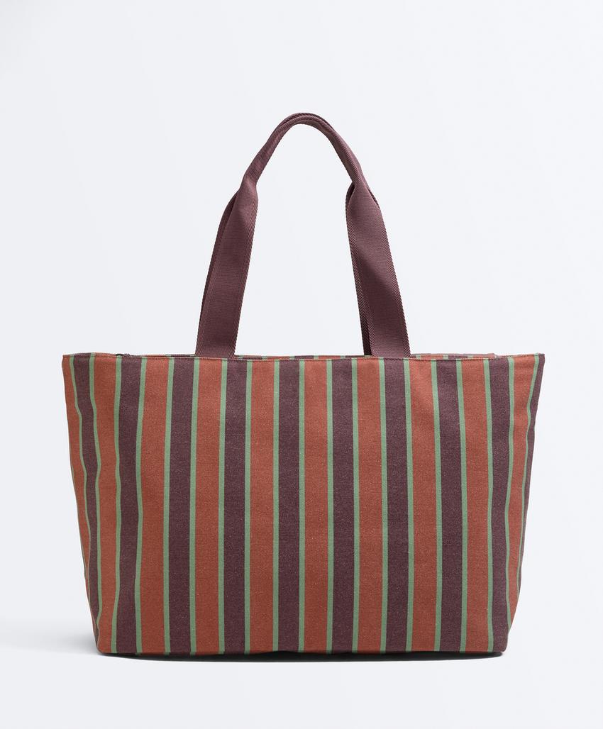 Холщовая сумка-шопер в полоску