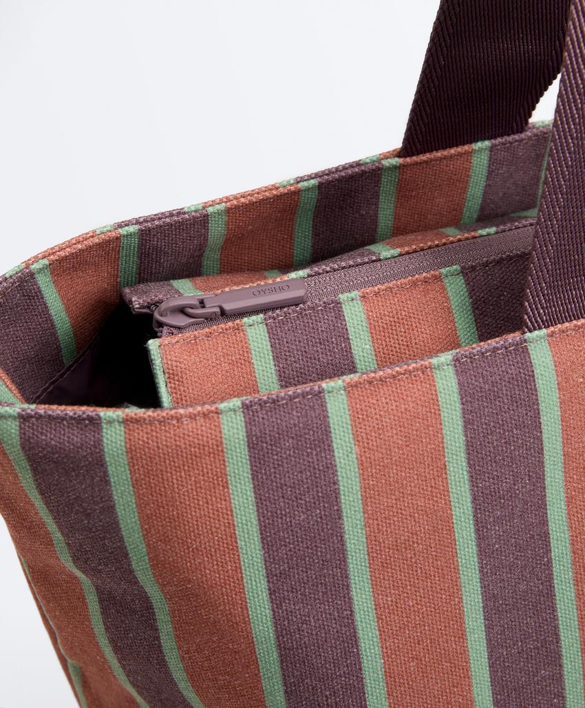 Холщовая сумка-шопер в полоску