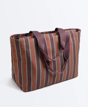 Холщовая сумка-шопер в полоску- Заказать в России