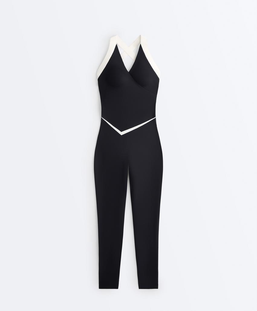 Длинный комбинезон Perfect-adapt без рукавов с контрастными деталями