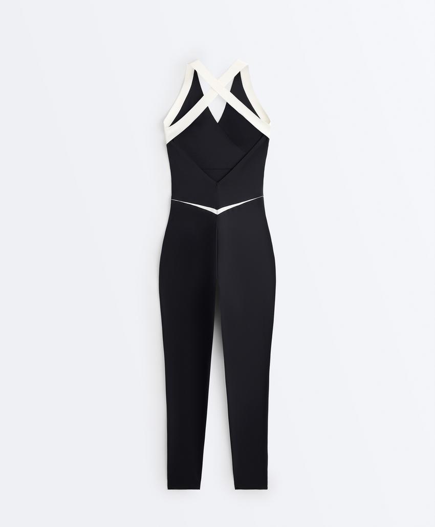 Длинный комбинезон Perfect-adapt без рукавов с контрастными деталями