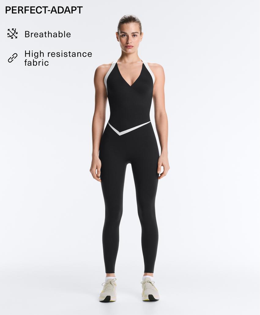 Длинный комбинезон Perfect-adapt без рукавов с контрастными деталями