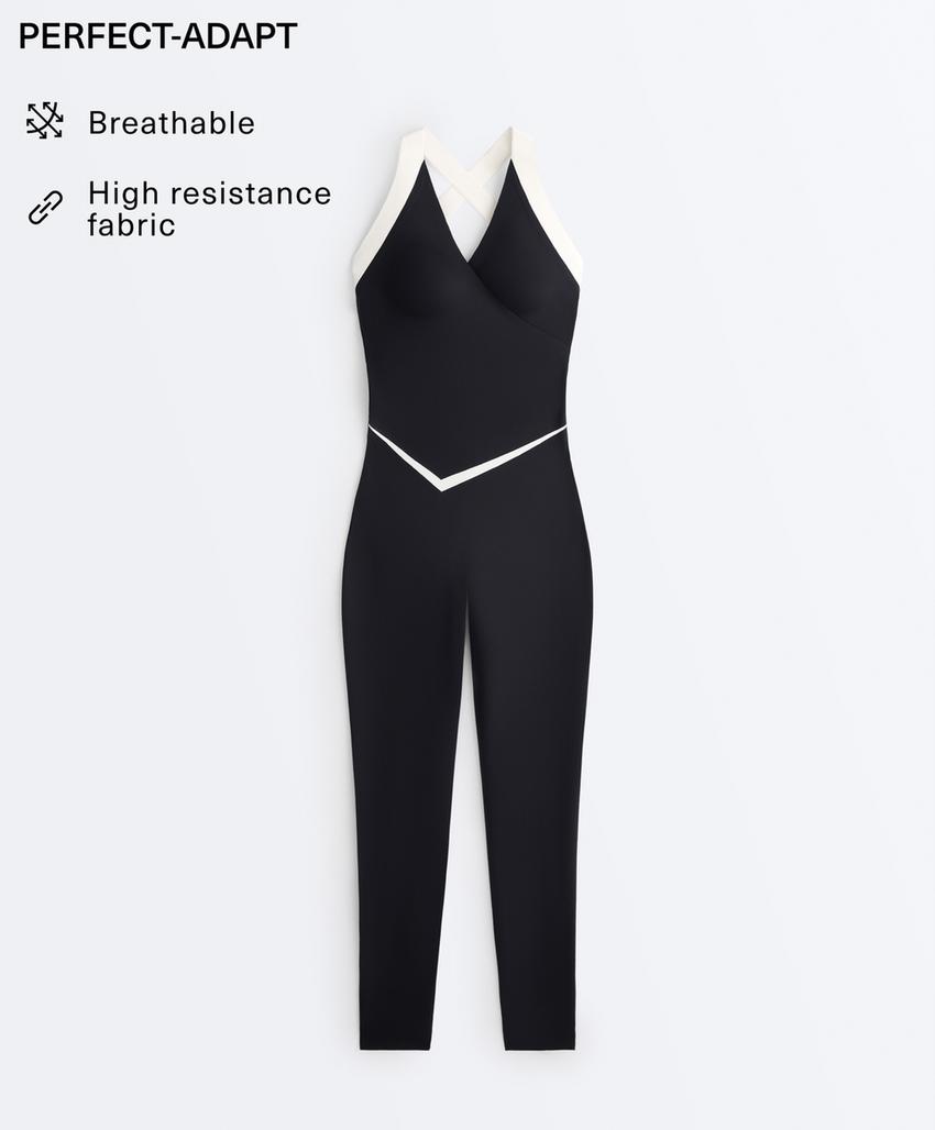 Длинный комбинезон Perfect-adapt без рукавов с контрастными деталями