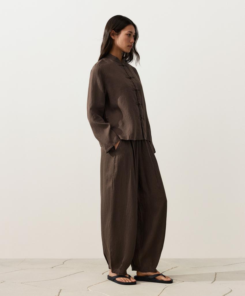 Брюки-бананы из 100%-го льна