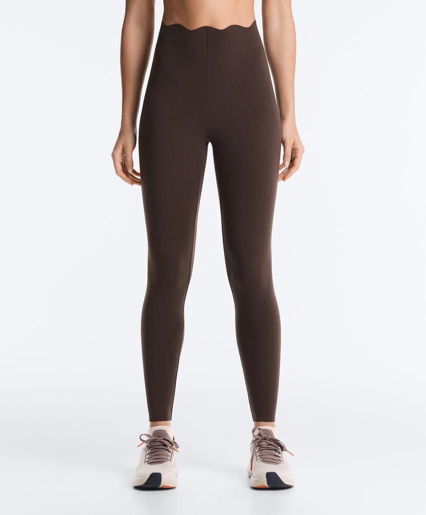 Легинсы Compressive Core Control с высокой посадкой до щиколотки, волнистый край