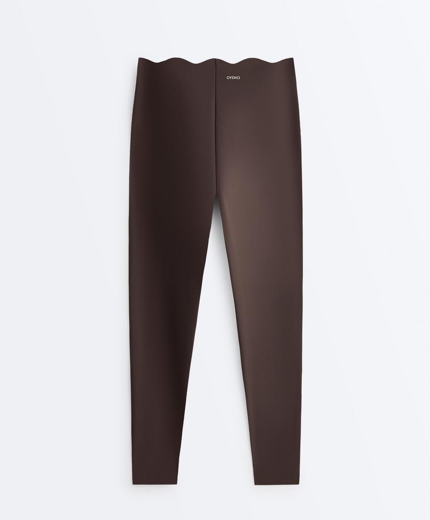 Легинсы Compressive Core Control с высокой посадкой до щиколотки, волнистый край