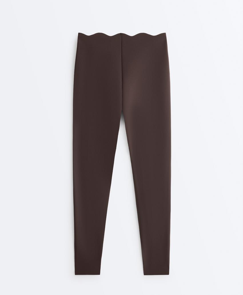 Легинсы Compressive Core Control с высокой посадкой до щиколотки, волнистый край