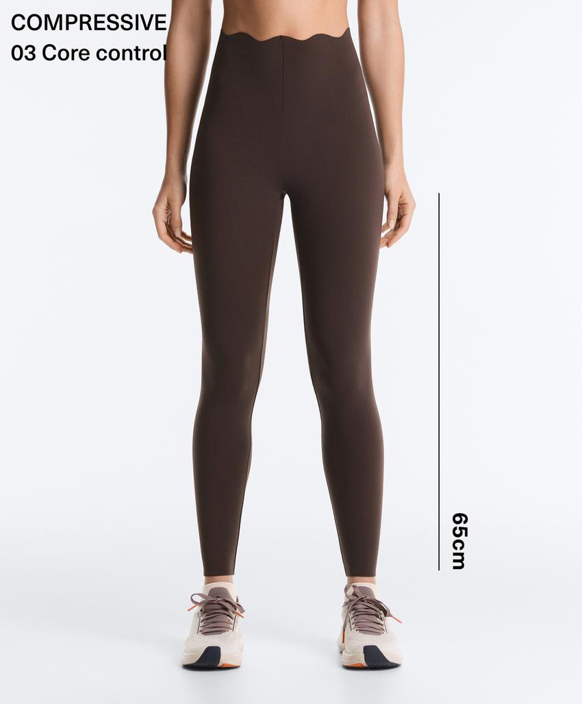 Легинсы Compressive Core Control с высокой посадкой до щиколотки, волнистый край