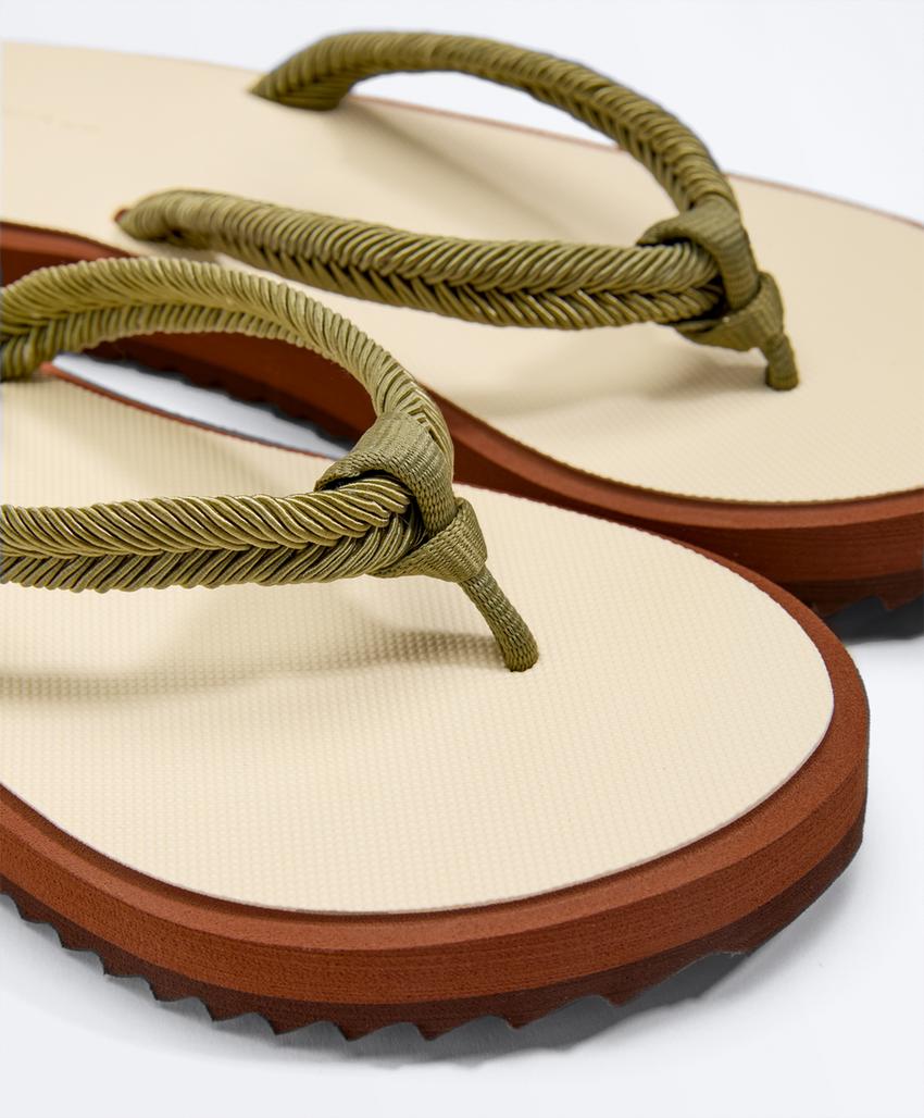 Sandálias de banho entrançadas em corda