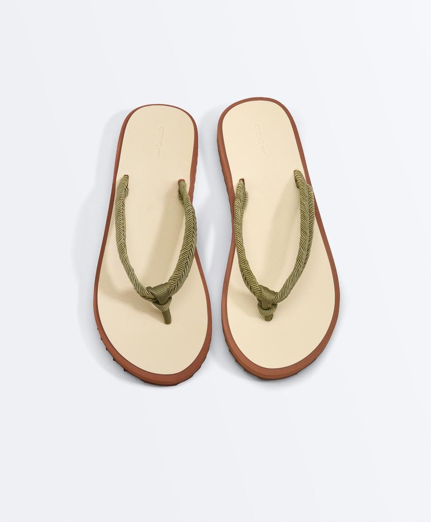 Sandálias de banho entrançadas em corda