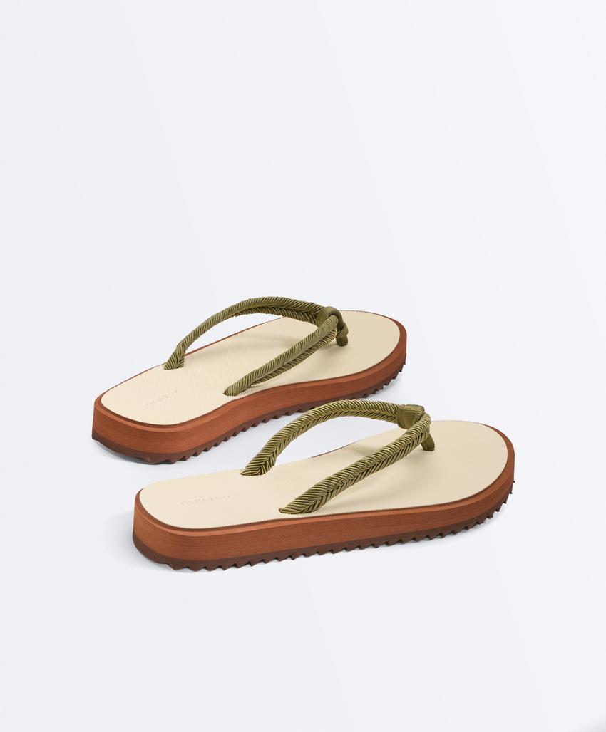 Sandálias de banho entrançadas em corda