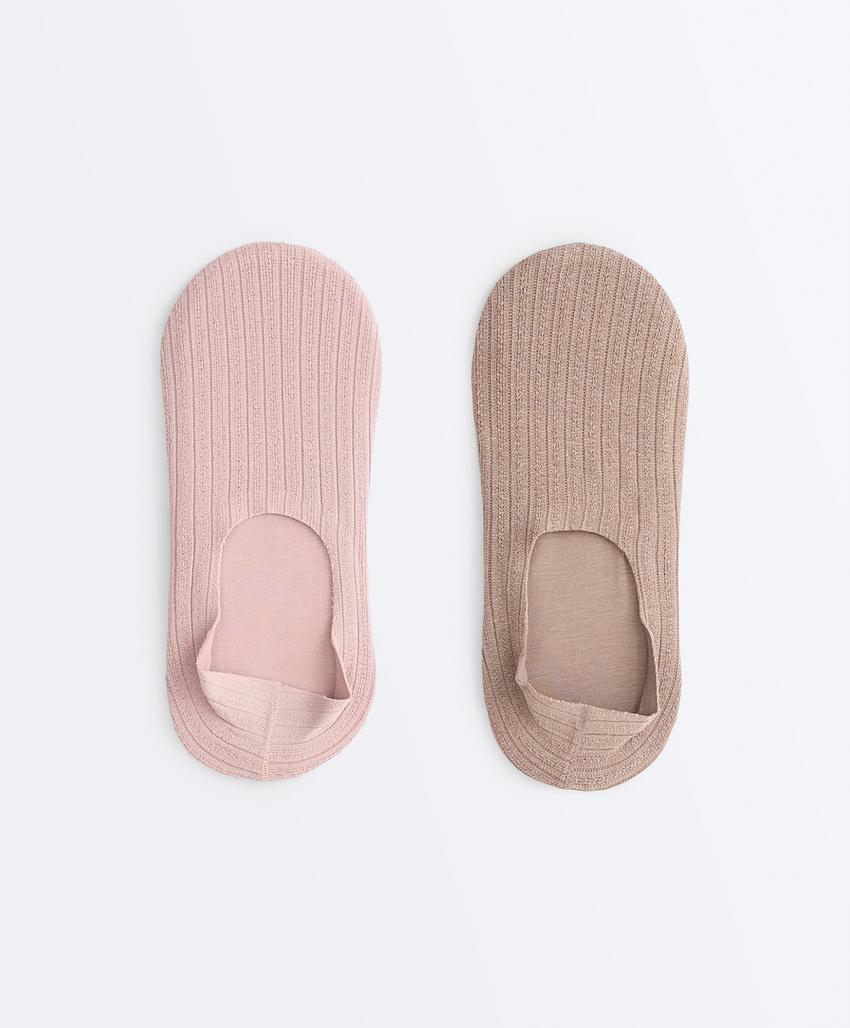 2 пары носков-следков из хлопка с высоким вырезом