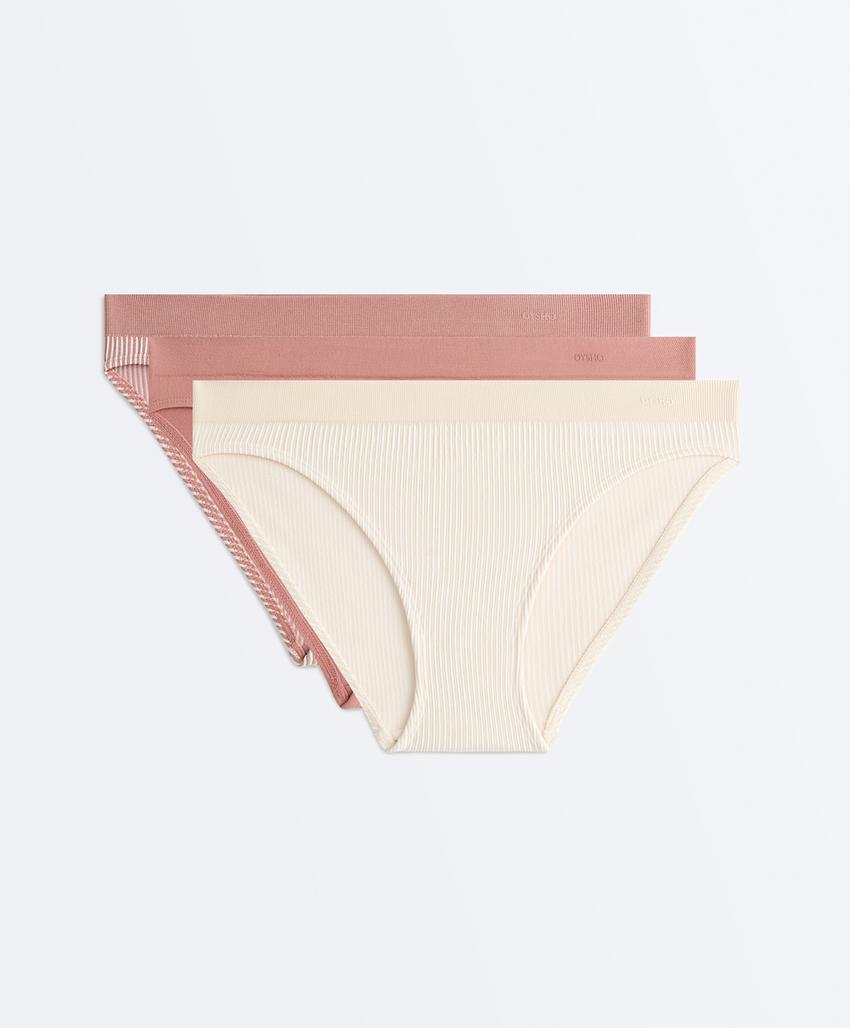 3 бесшовных трусов Seamless из мягкой ткани в полоску