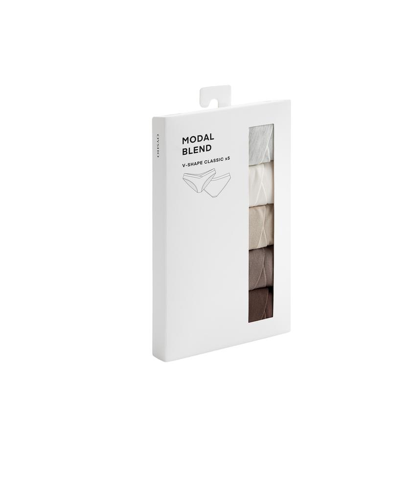 5 классических трусов из смесового модала с V-образным вырезом