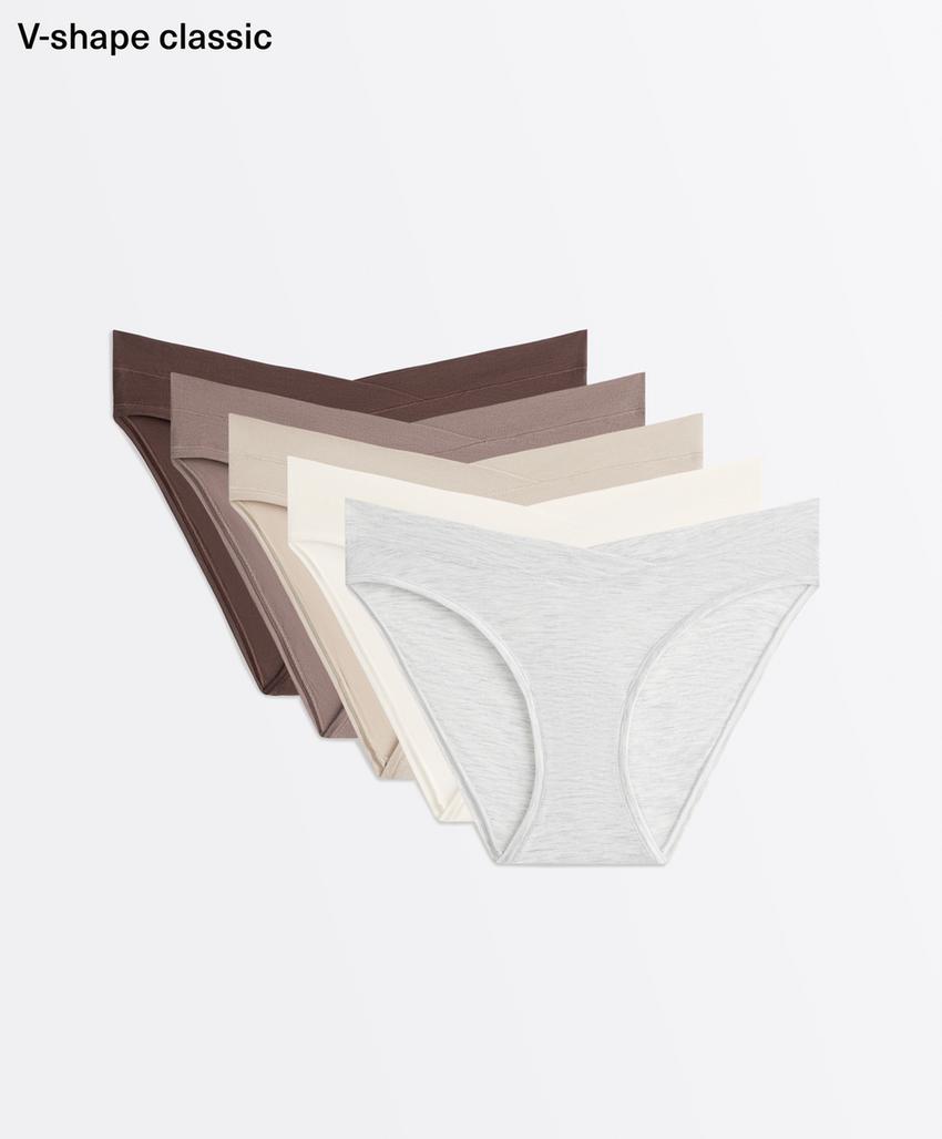5 классических трусов из смесового модала с V-образным вырезом