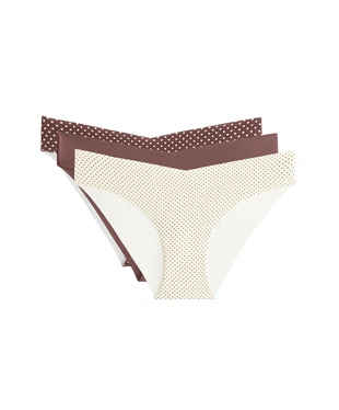 3 классических бикини из смесового полиамида с V-образным вырезом- Заказать в России