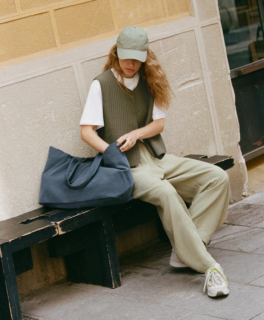 Мягкая сумка-шопер на молнии