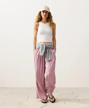 Прямые брюки в полоску- Заказать в России