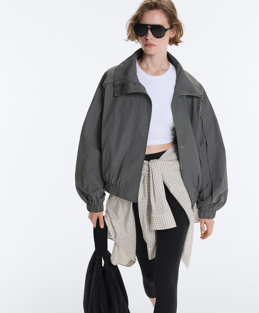 Укороченная водоотталкивающая куртка Track с высоким воротником