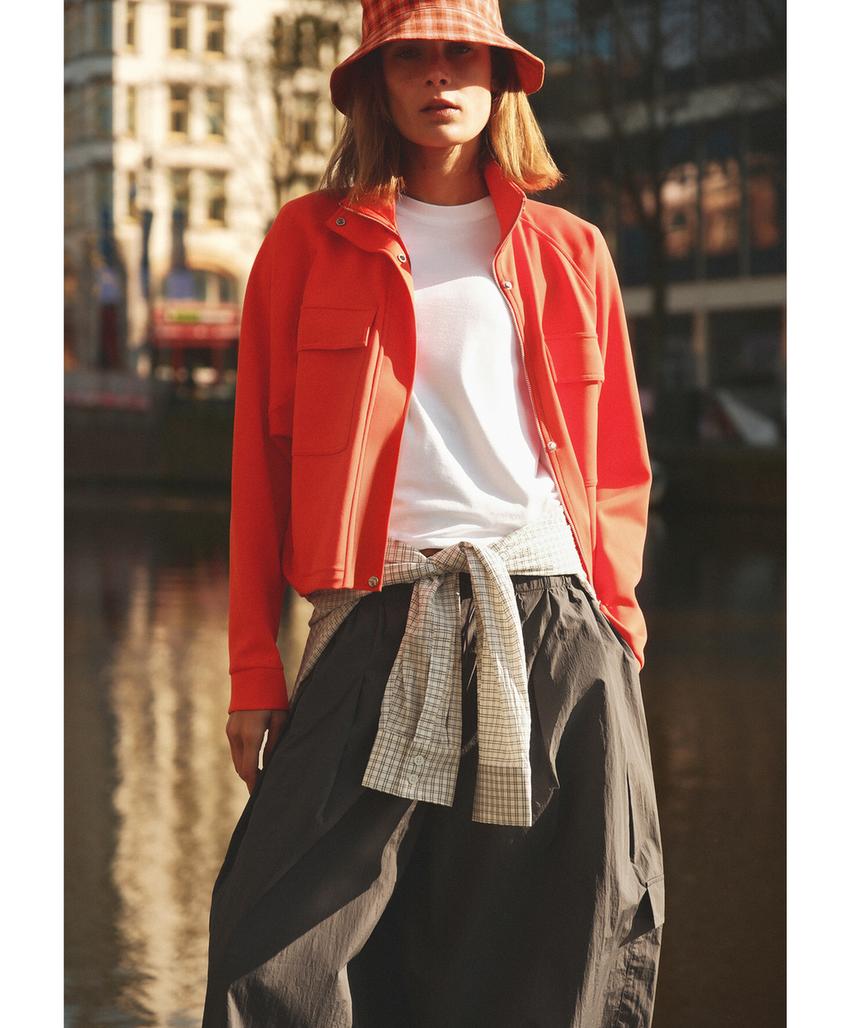 Рубашка в клетку из смесового хлопка с длинными рукавами