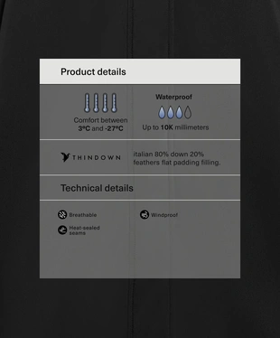Легкий теплый плащ с водонепроницаемостью 10 000 мм THINDOWNTM- Заказать в России