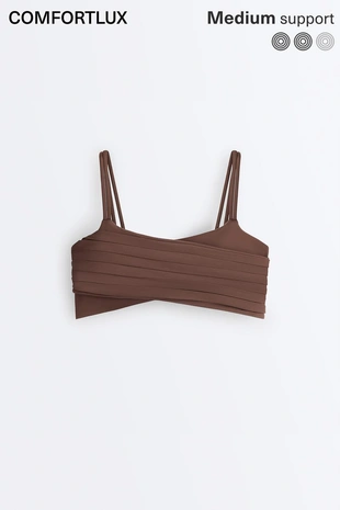 Спортивный бюстгальтер Comfortlux со средней поддержкой и плиссировкой- Заказать в России