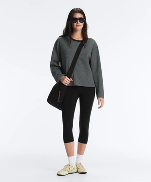 Лонгслив в двойную полоску из смесового хлопка- Заказать в России