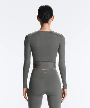 Футболка на запах из смесового лиоцелла- Заказать в России