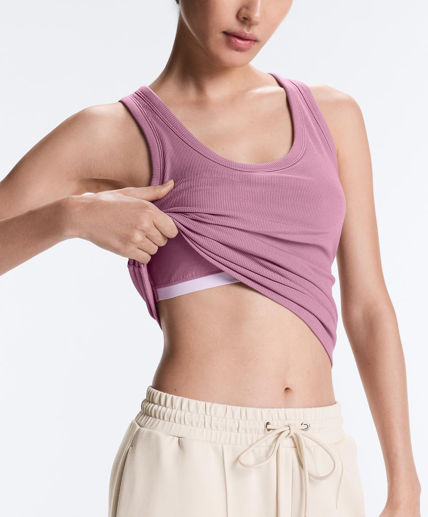 Майка в рубчик из смесового модала