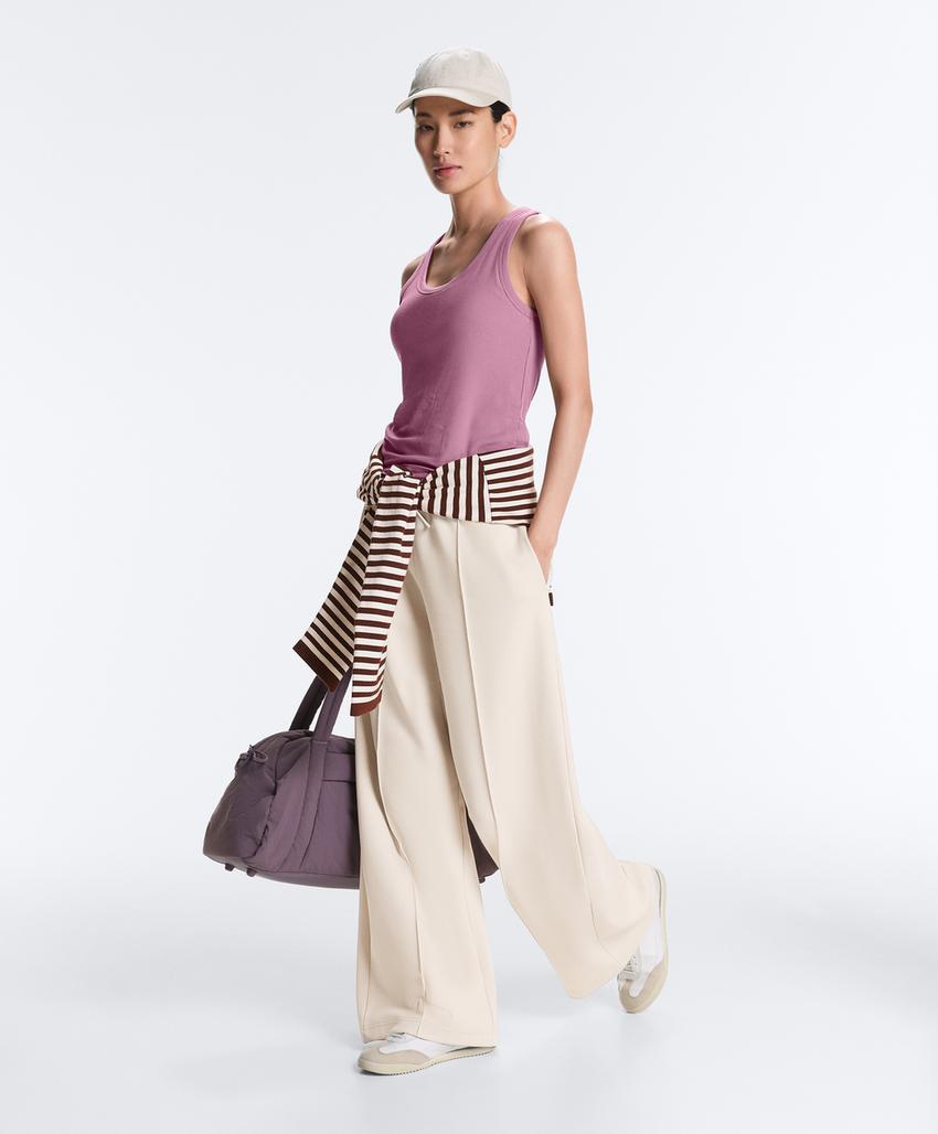 Майка в рубчик из смесового модала