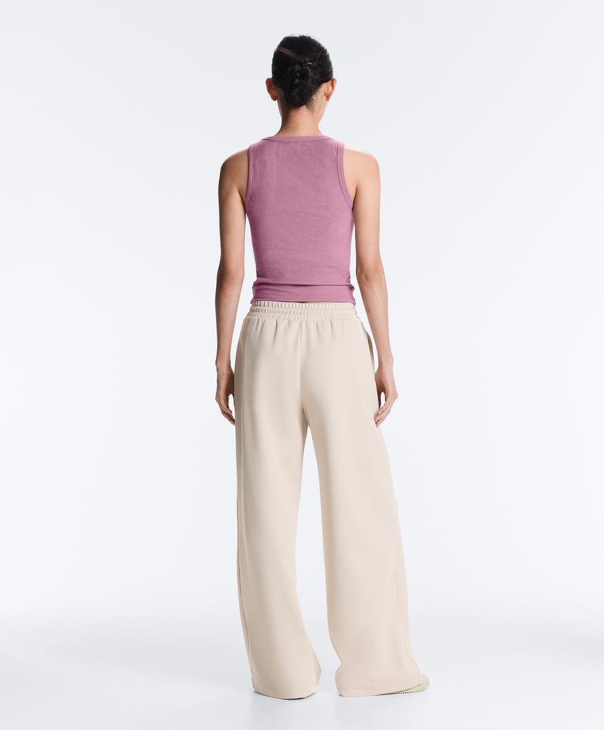 Майка в рубчик из смесового модала