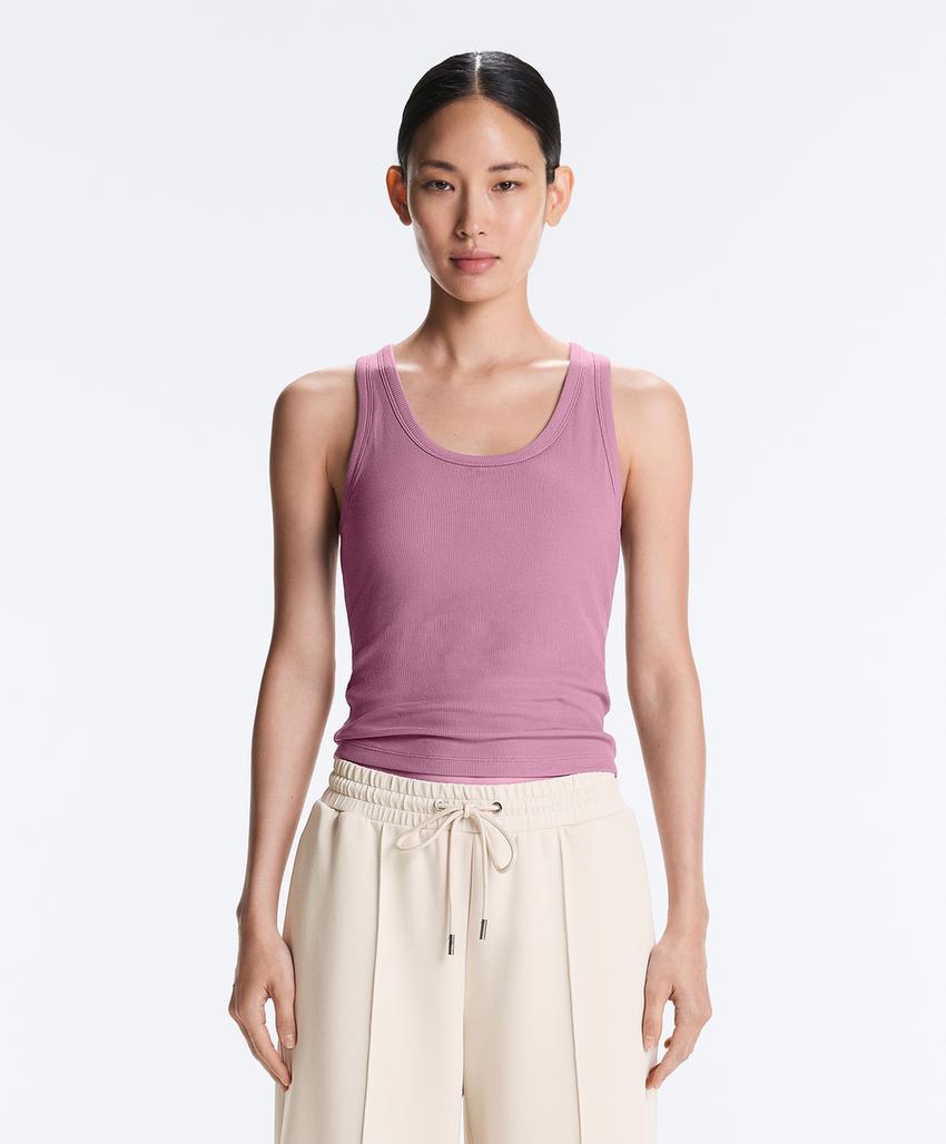 Майка в рубчик из смесового модала