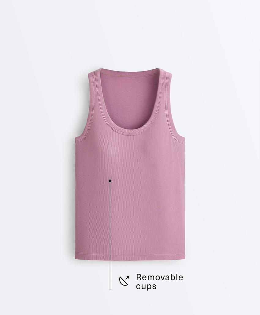 Майка в рубчик из смесового модала