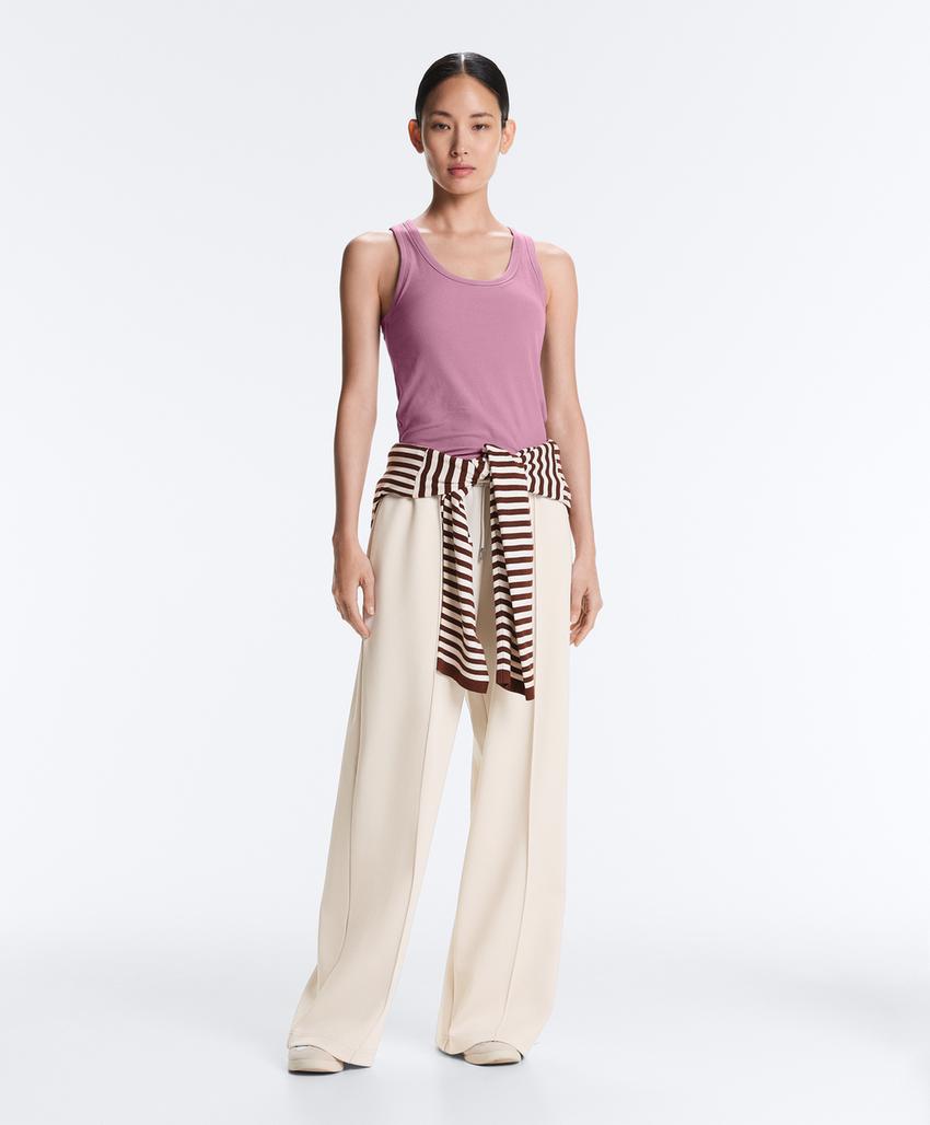 Майка в рубчик из смесового модала