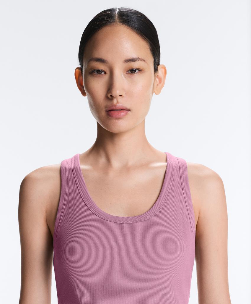 Майка в рубчик из смесового модала