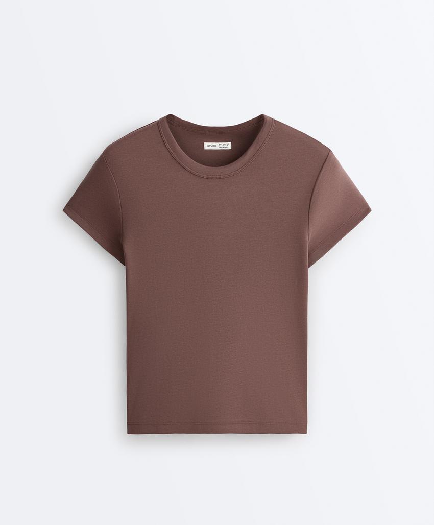 Футболка Rib Fit из смесового хлопка