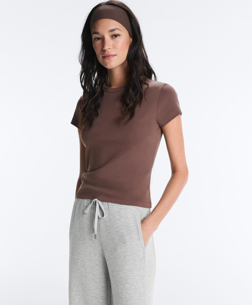 Футболка Rib Fit из смесового хлопка