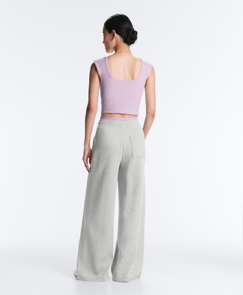 Майка - топ с коротким рукавом из смесового модала в рубчик