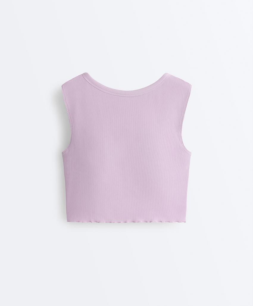 Майка - топ с коротким рукавом из смесового модала в рубчик