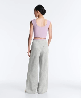 Майка - топ с коротким рукавом из смесового модала в рубчик- Заказать в России