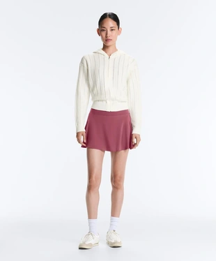 Вязаная ажурная куртка с капюшоном- Заказать в России