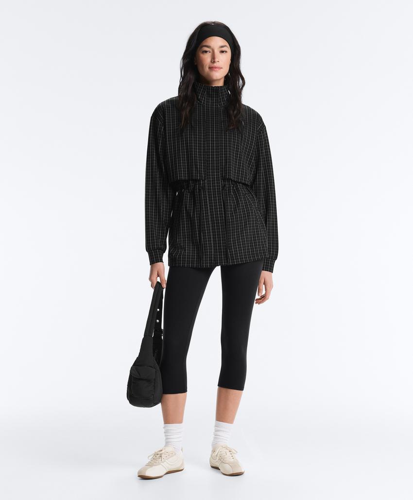 Длинная куртка пике в клетку