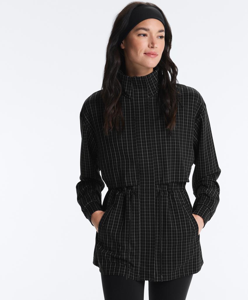 Длинная куртка пике в клетку