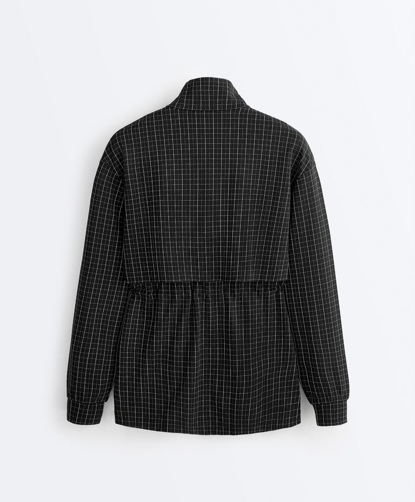 Длинная куртка пике в клетку