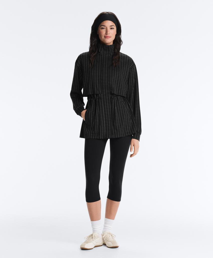 Длинная куртка пике в клетку