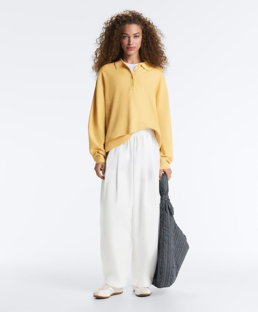 Вязаное поло на пуговицах