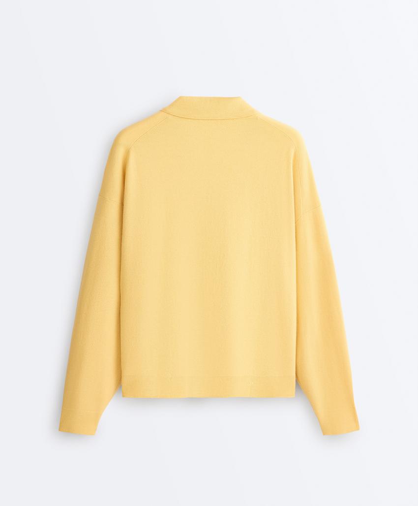 Вязаное поло на пуговицах