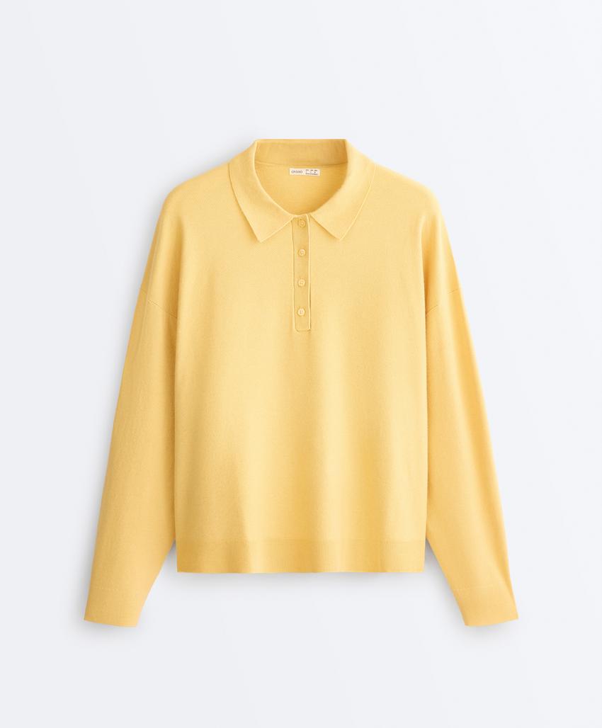 Вязаное поло на пуговицах