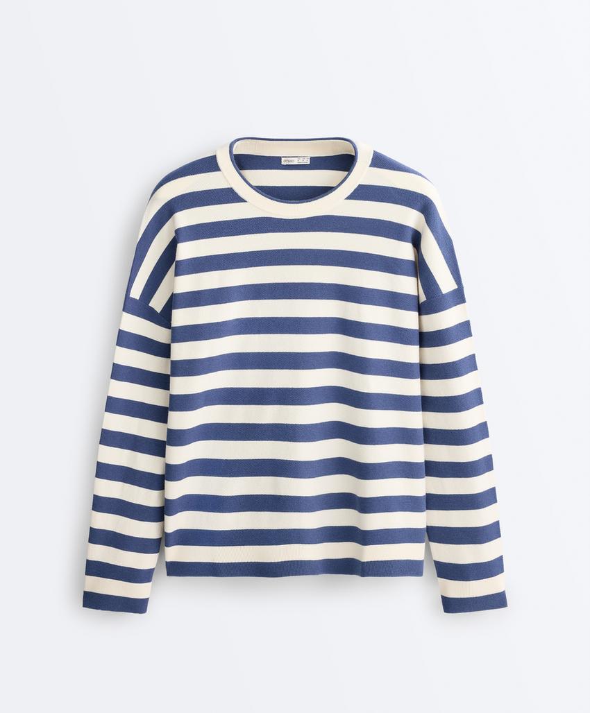 Трикотажный свитер в полоску